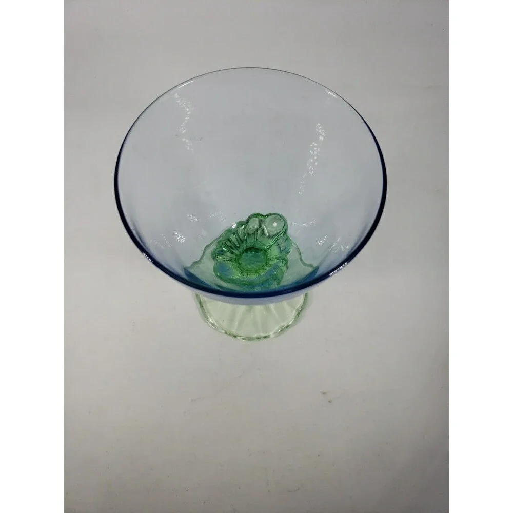 Bormioli Rocco Bahia Blue Green Stem Footed Parfait Sherbet Glass Replacement